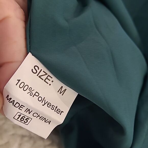 Forest green sz M sheer top, lined - Picture 5 of 11